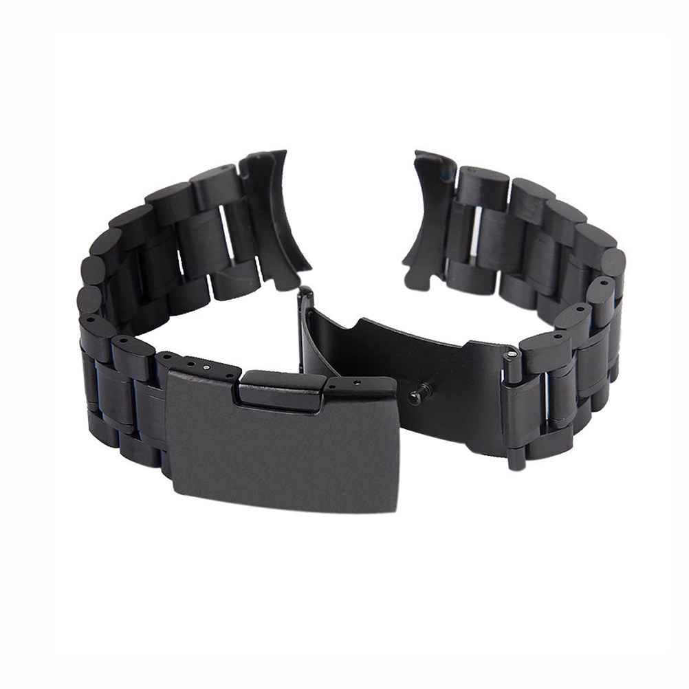 Curved Spring Bar - 4 Stück Uhrenarmband aus Edelstahl, schwarz,