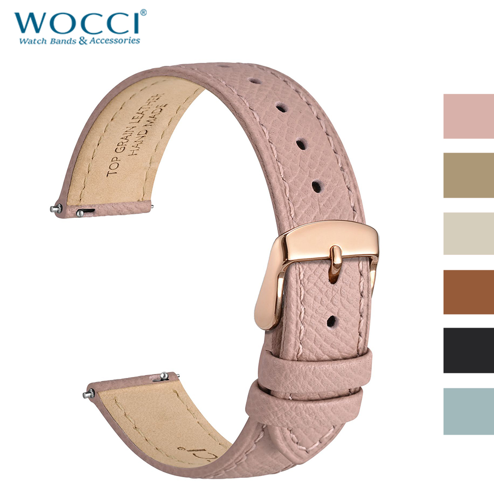 Suede Strap Watch - WOCCI Uhrenarmband aus genarbtem Leder, 12,